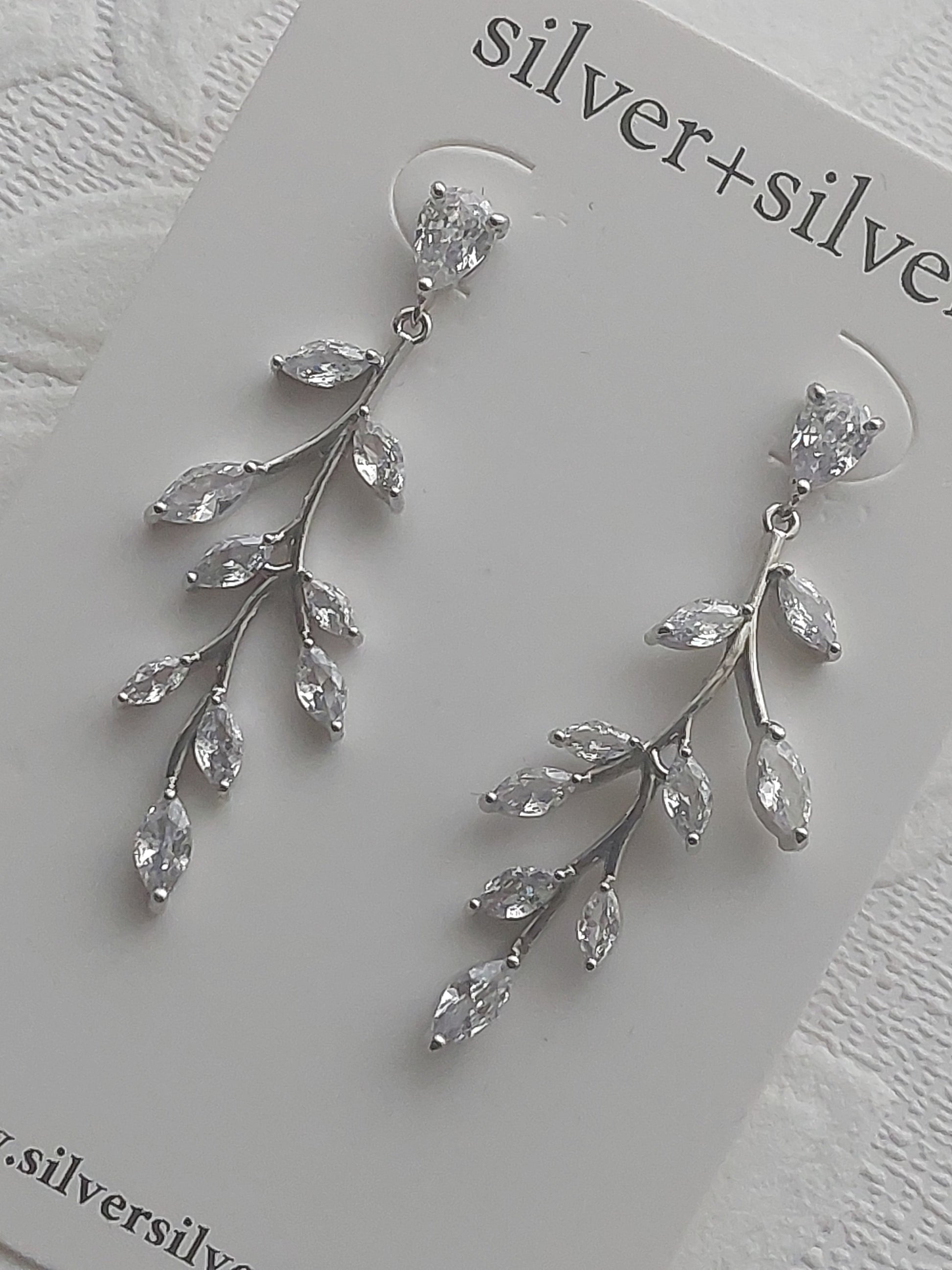 Silver Short Vine Earrings