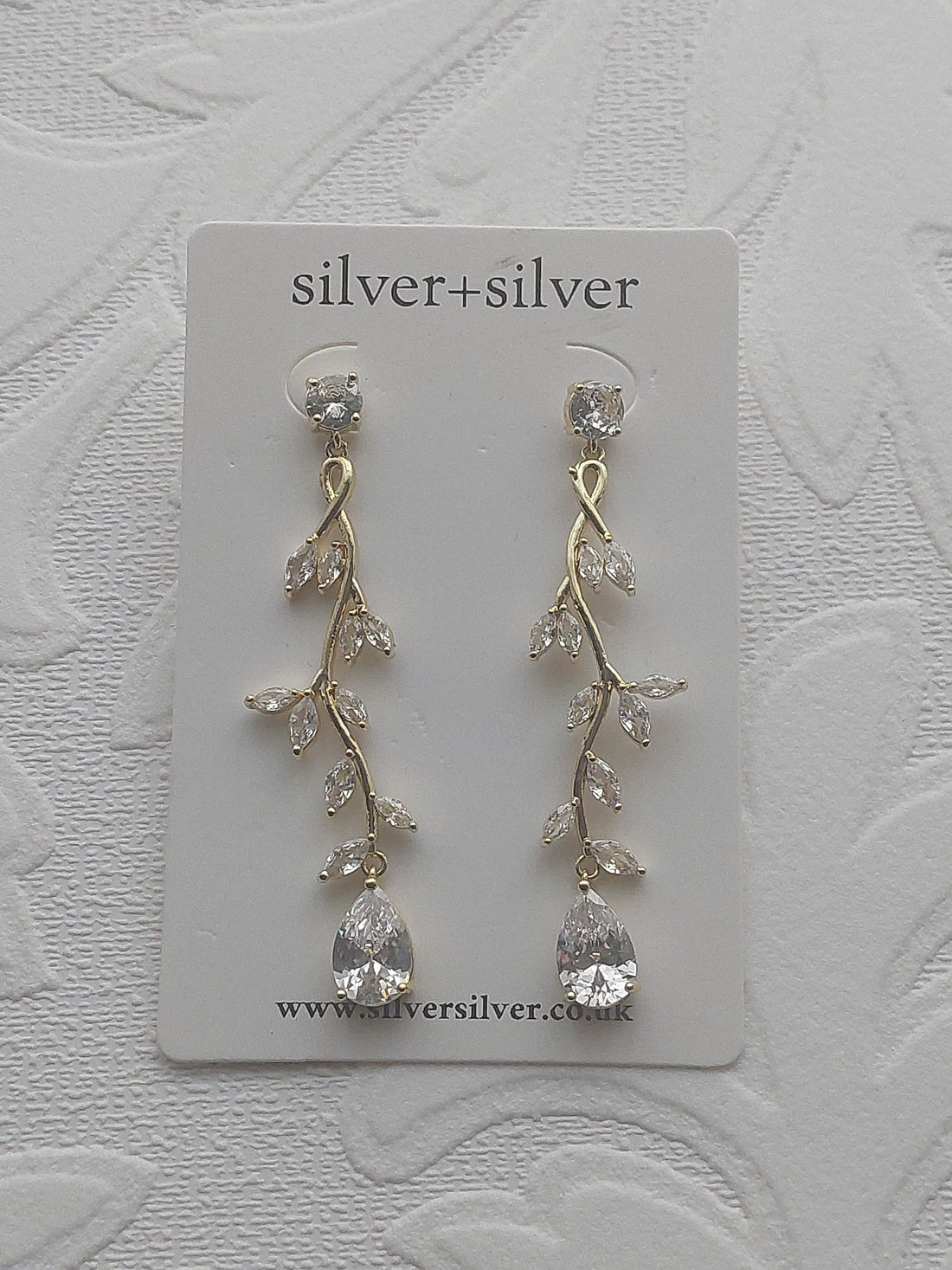 Long Gold Vine Earrings