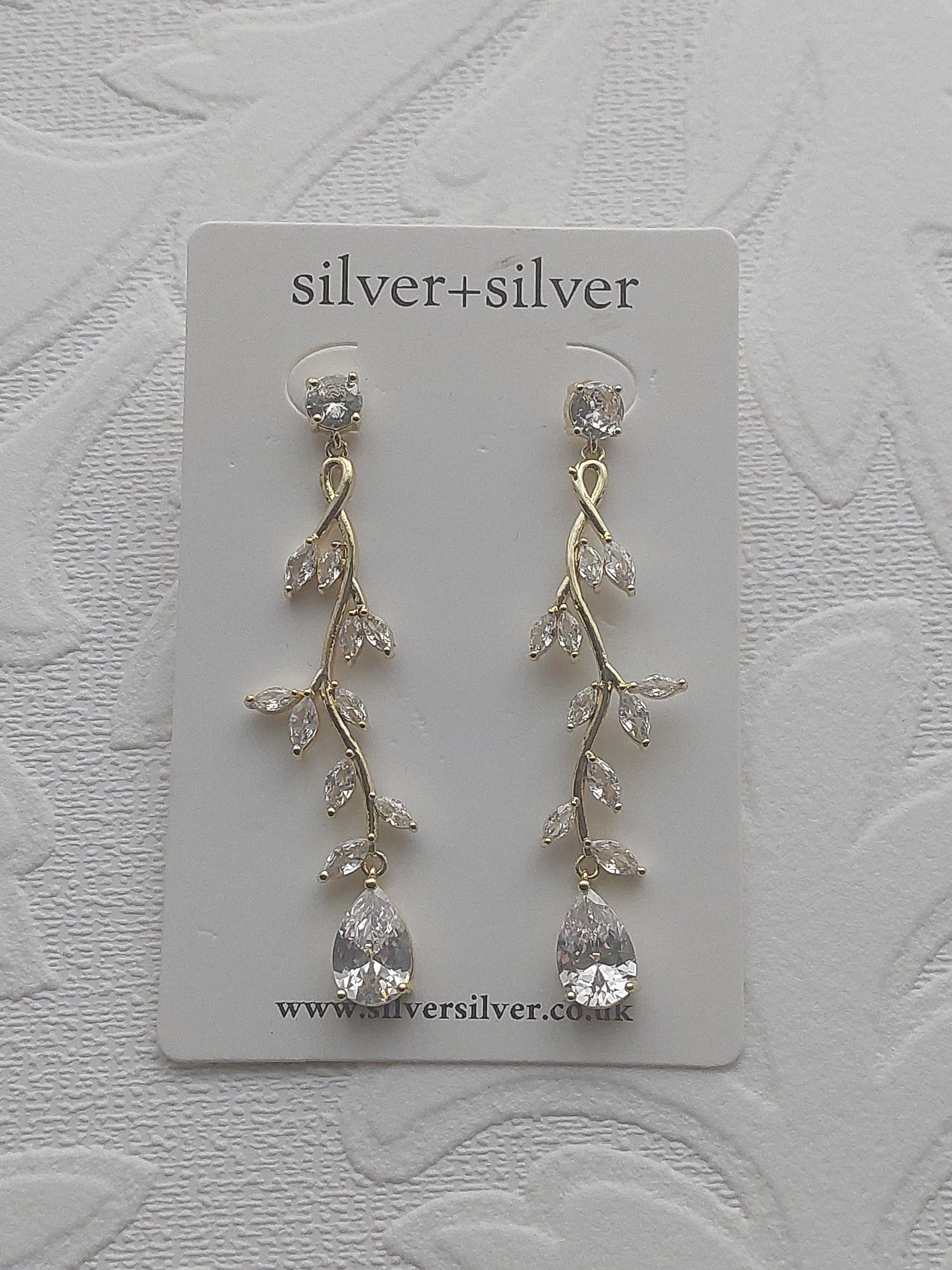 Long Gold Vine Earrings