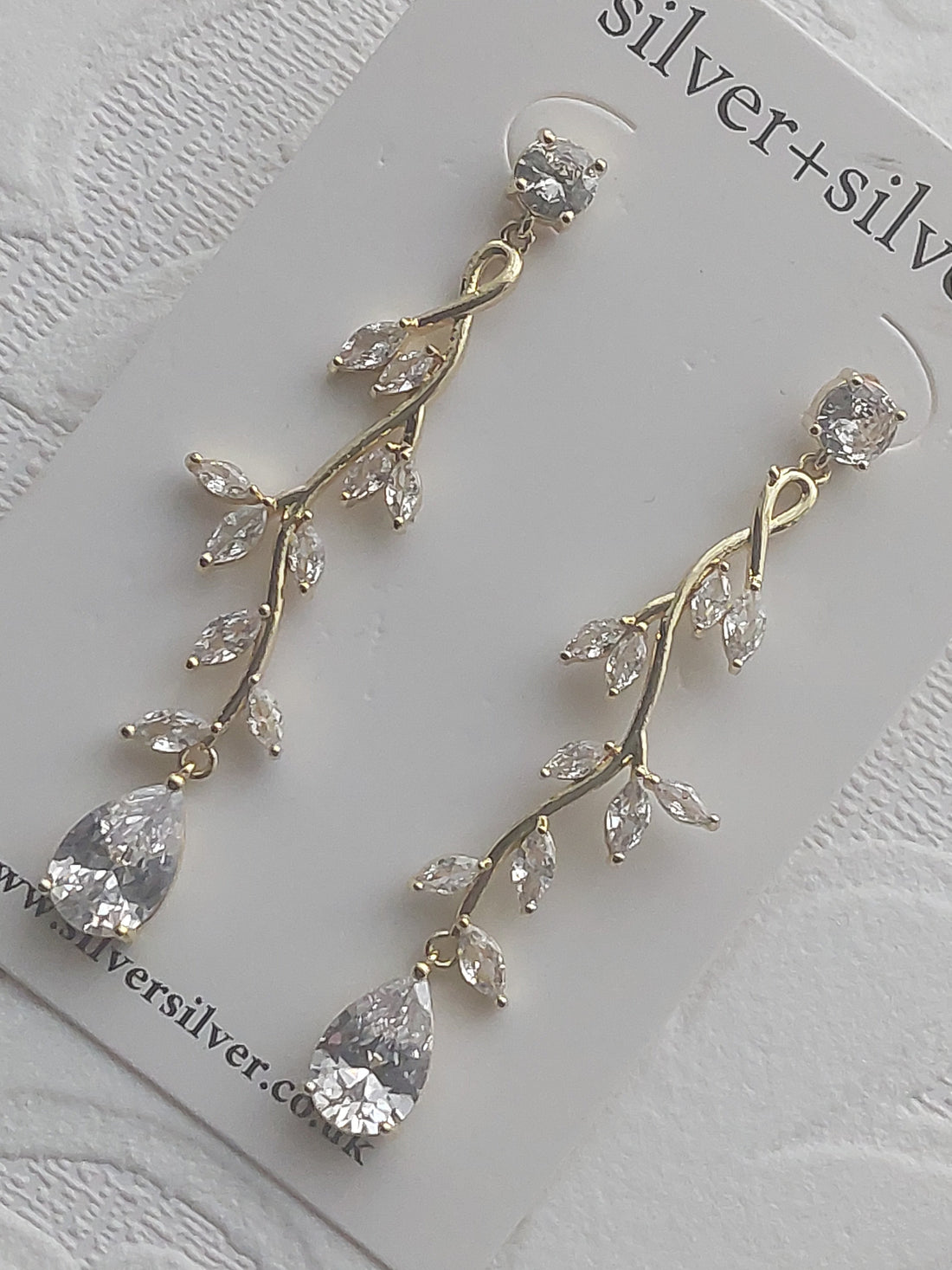 Long Gold Vine Earrings