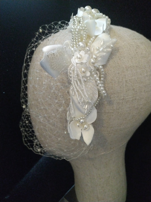 Vintage Pearl/Beaded Floral Headband