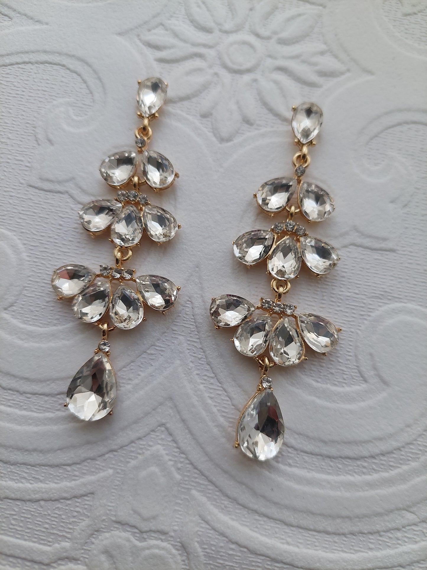 Gold Crystal Chandelier Earrings