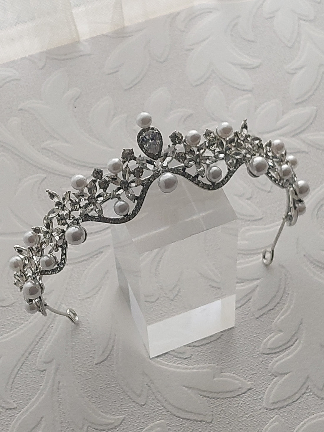 Curved Victorian Inspired Rhinestone Tiara