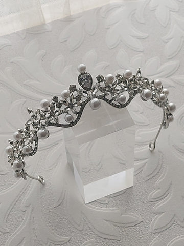Curved Victorian Inspired Rhinestone Tiara