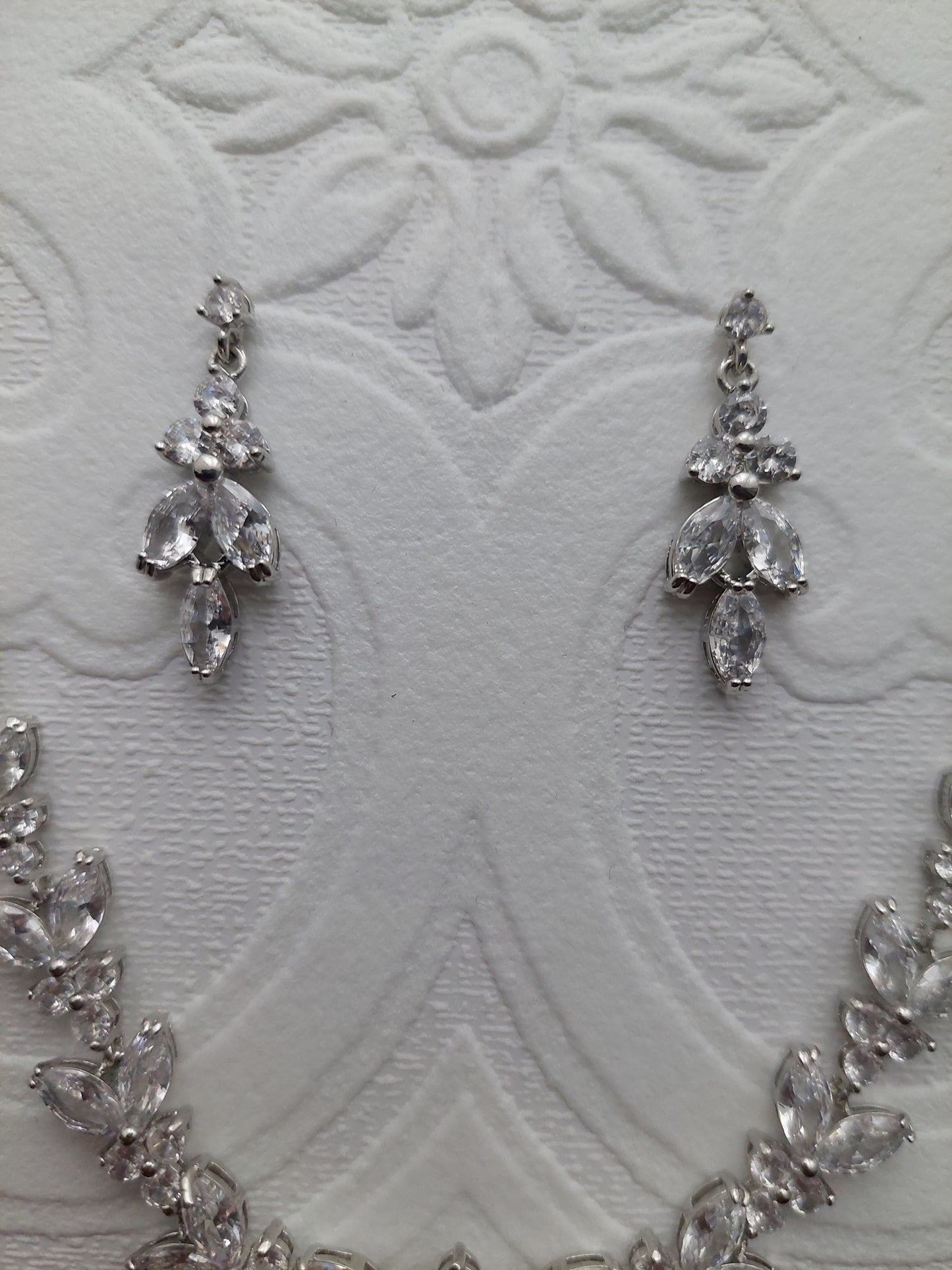 Crystal Drop Necklace and Earrings Set