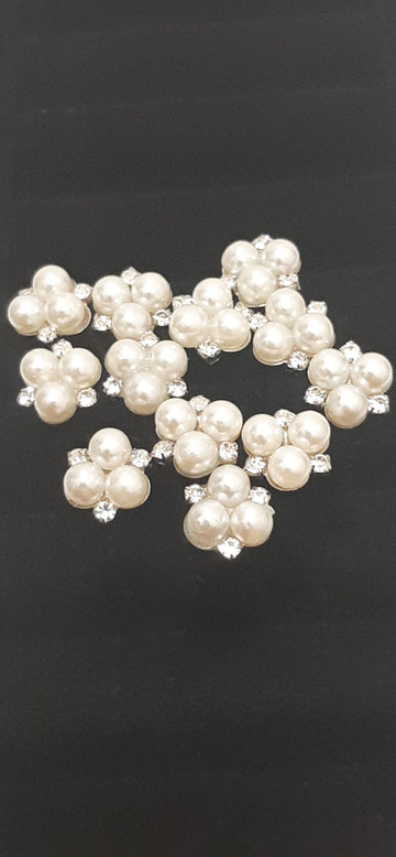 Silver Pearl and Rhinestone Hair Pins Set of 6