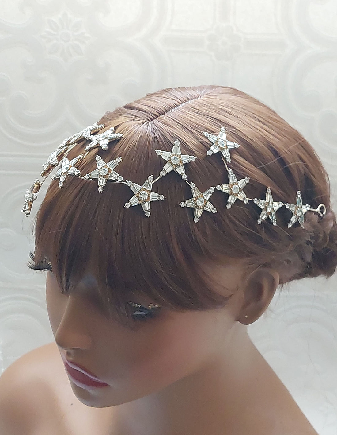 Crystal CZ Starburst Gold Headpiece