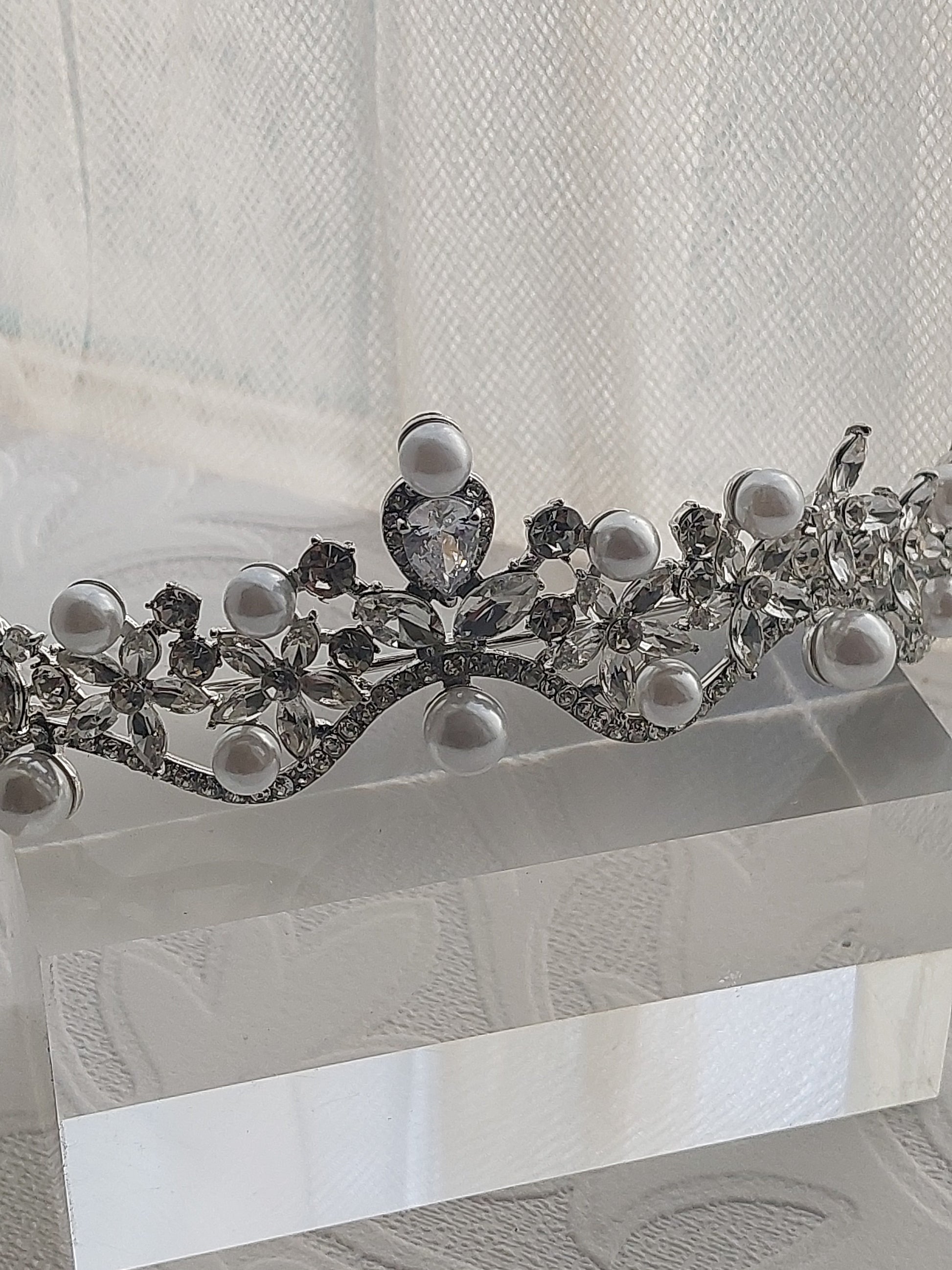 Curved Victorian Inspired Rhinestone Tiara