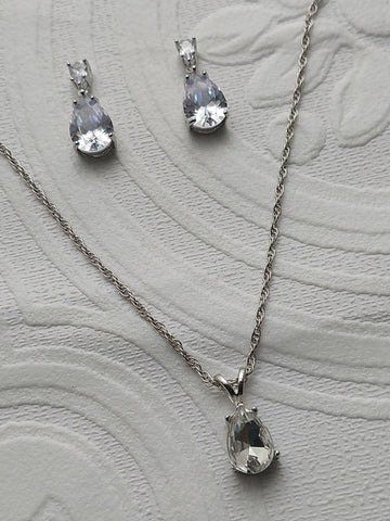 Teardrop Necklace and Earring Set