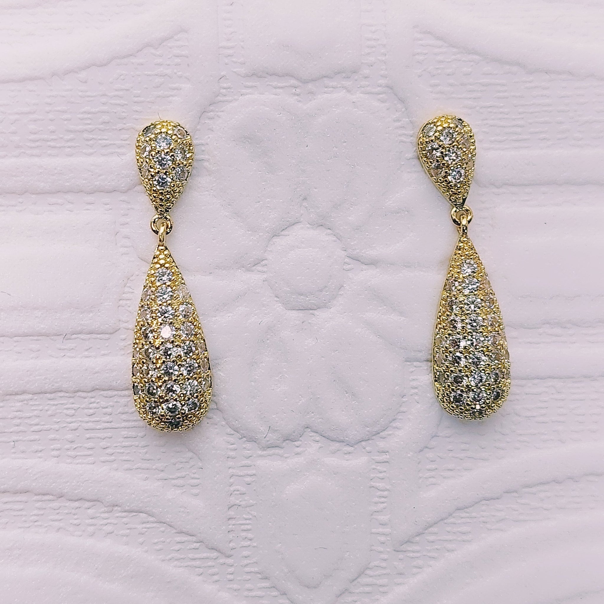 Timeless Gold Crystal Drop Earrings for Modern Brides