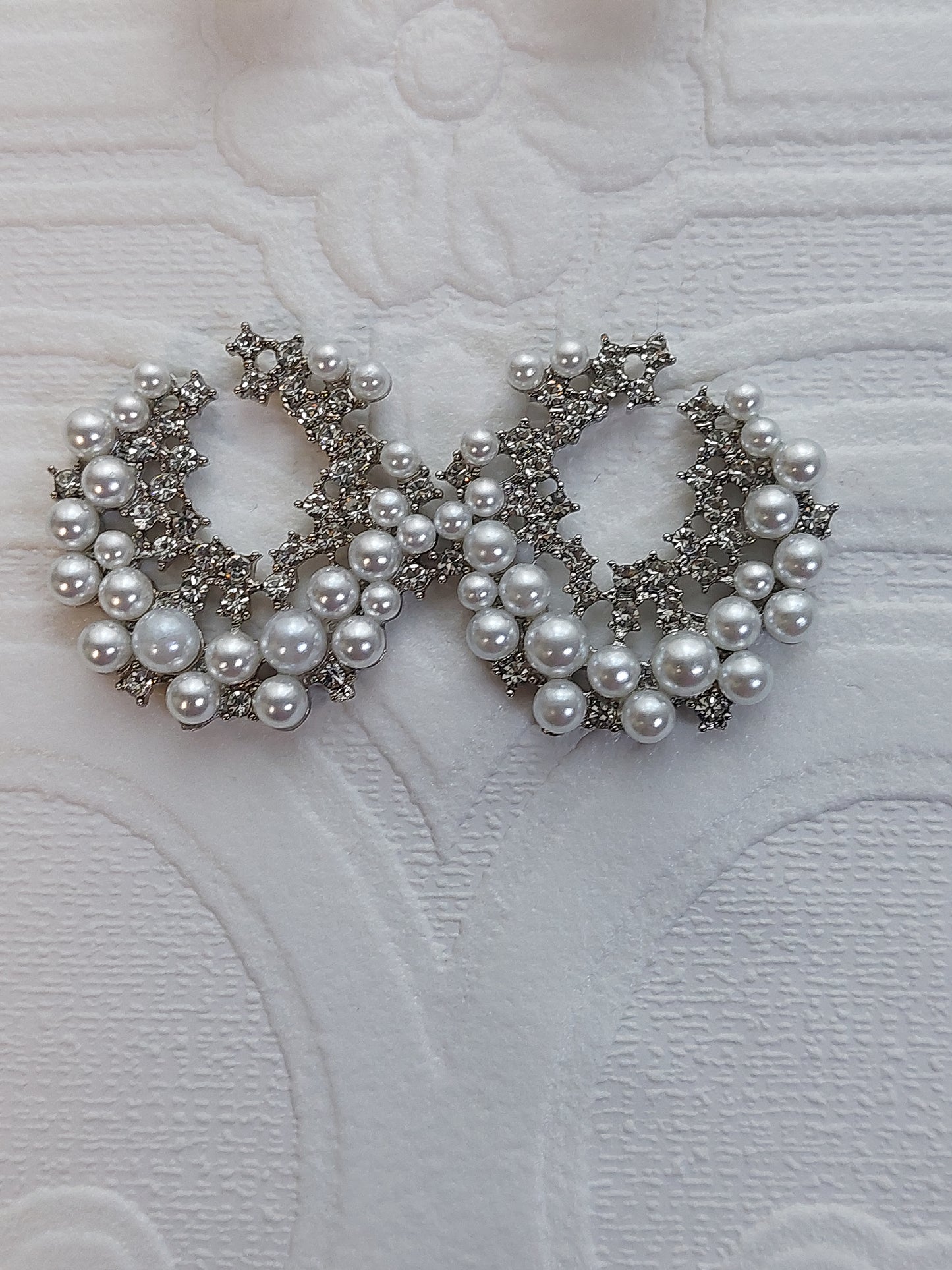 Pearl and Rhinestone Earrings