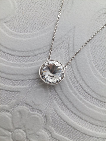 Round Shimmering Crystal Necklace