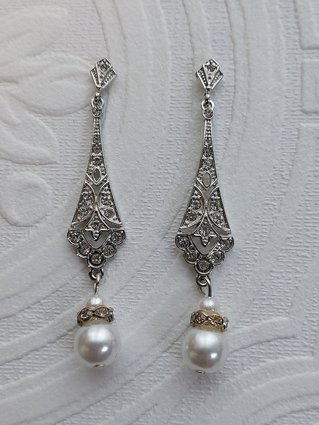 Art Deco Inspired Pearl Earrings