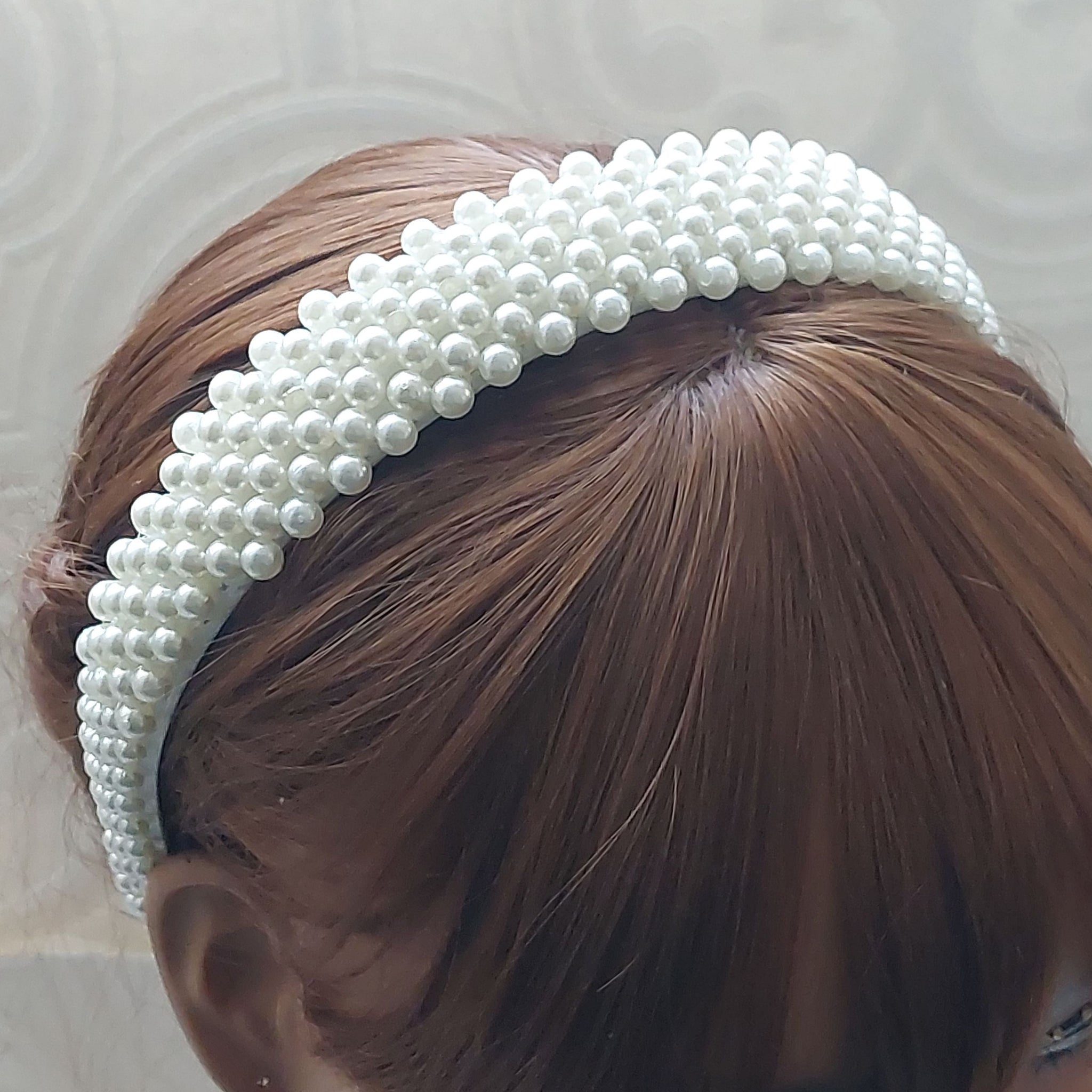 Flat Ivory Pearl Headband