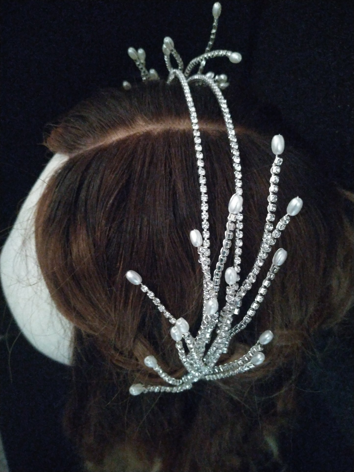 Pearl and Cubic Zirconia Headband