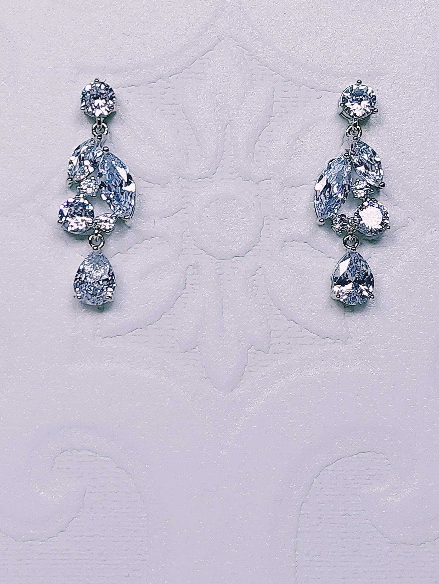 Double Petal Crystal Drop Earrings