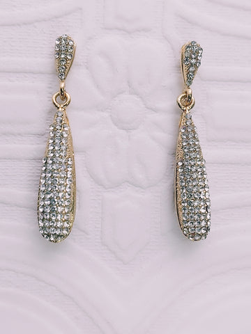 Pave Gold Teardrop Earrings