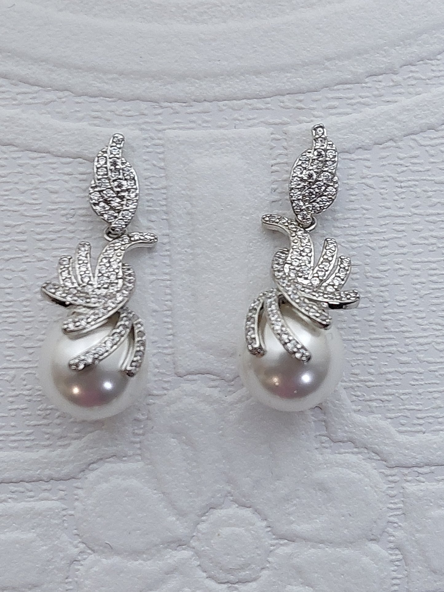 Ornate Crystal Pearl Earrings