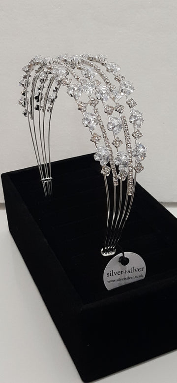 Cubic Zirconia Silver Headband