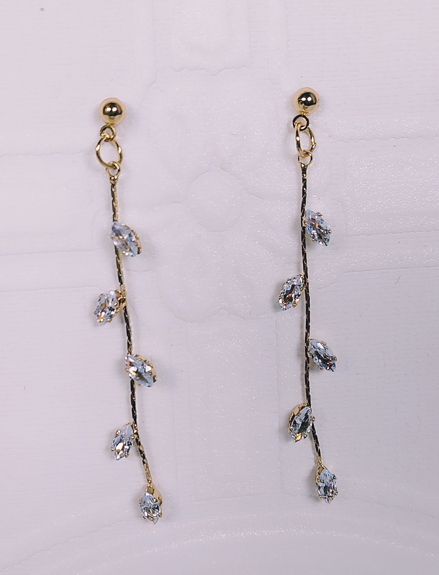 Gold Long Vine Drop Earrings