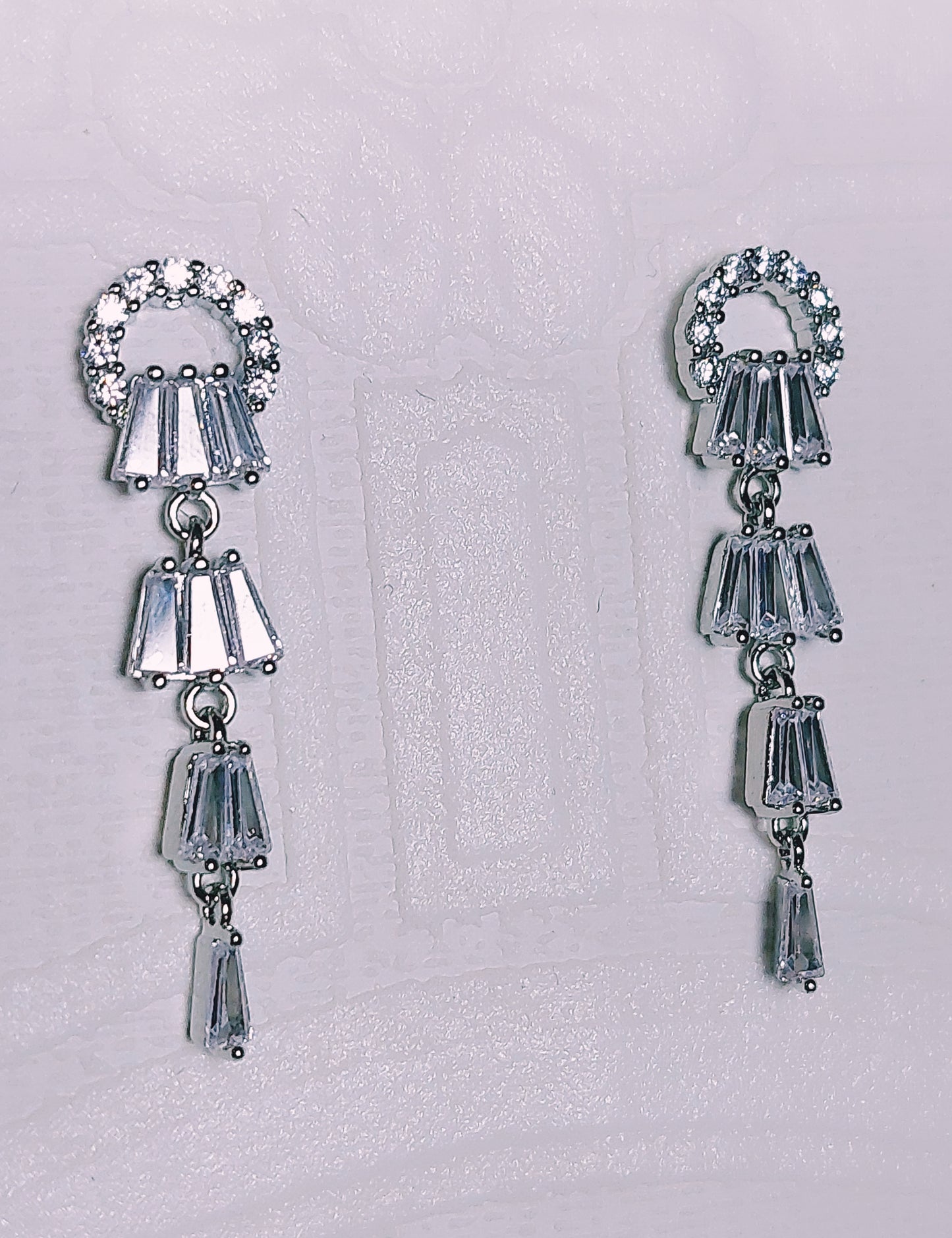 4 Tier Cubic Zirconia Earrings