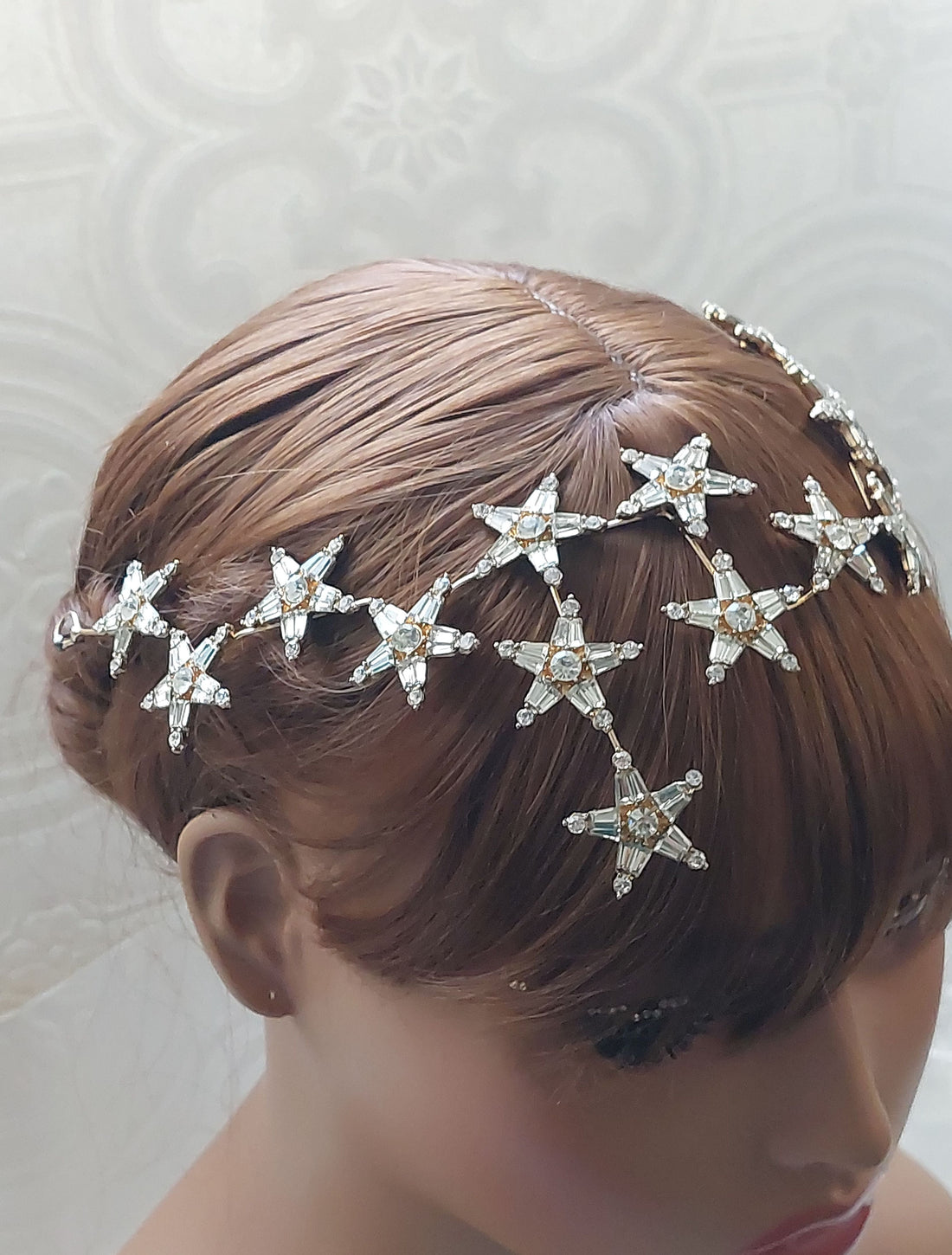 Crystal CZ Starburst Gold Headpiece