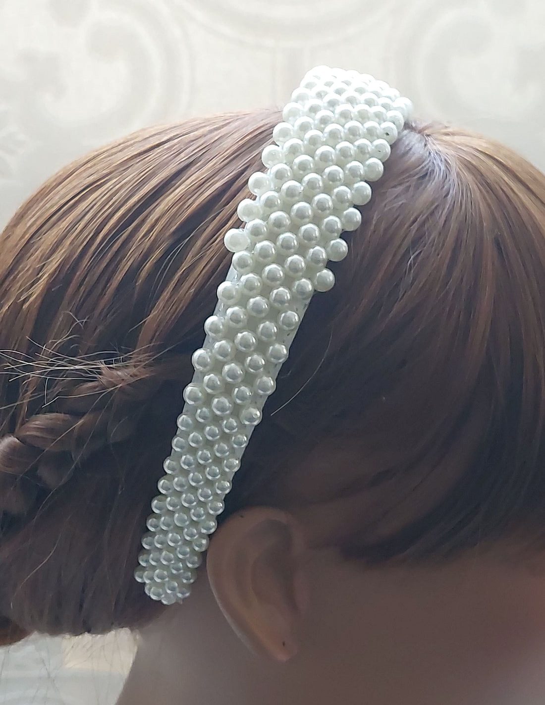Flat Ivory Pearl Headband