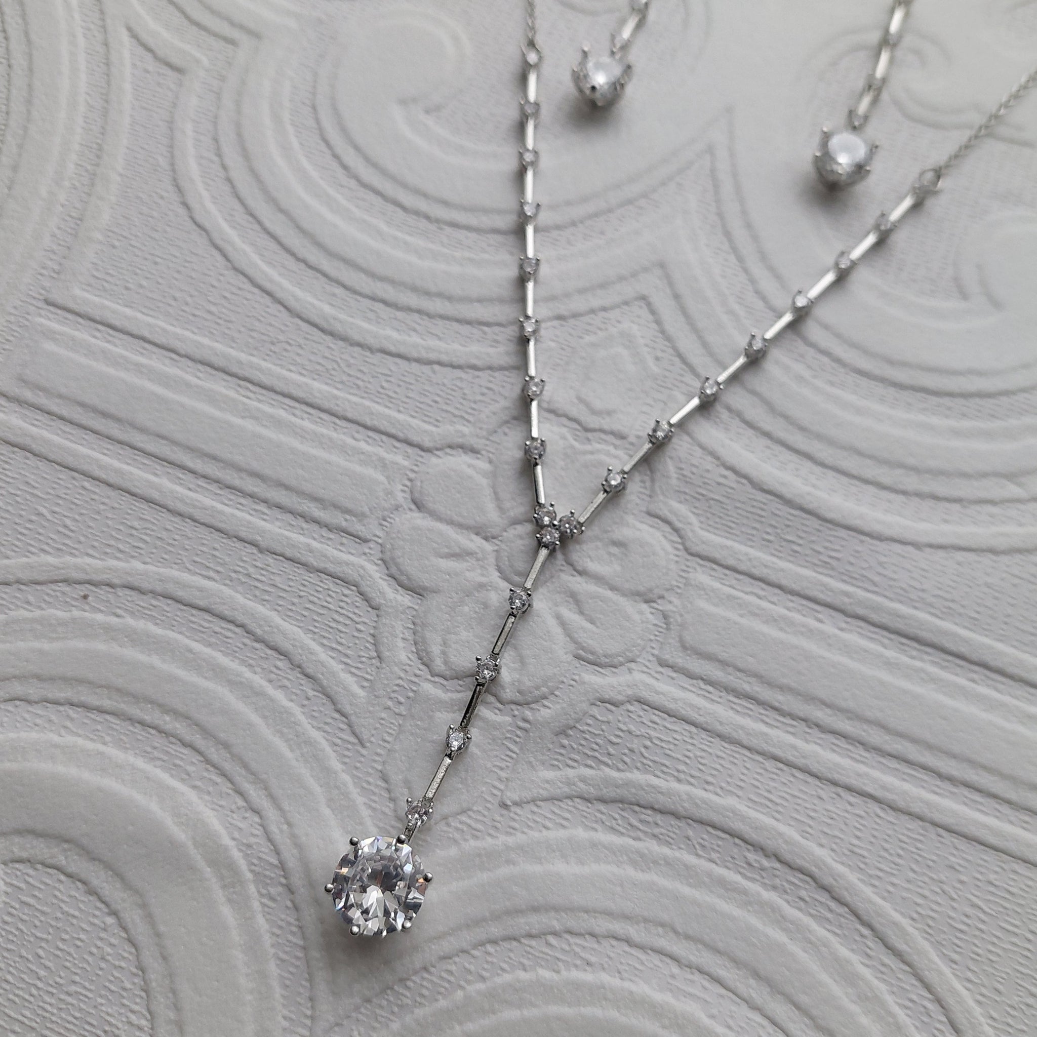 Crystal Drop Necklace Set