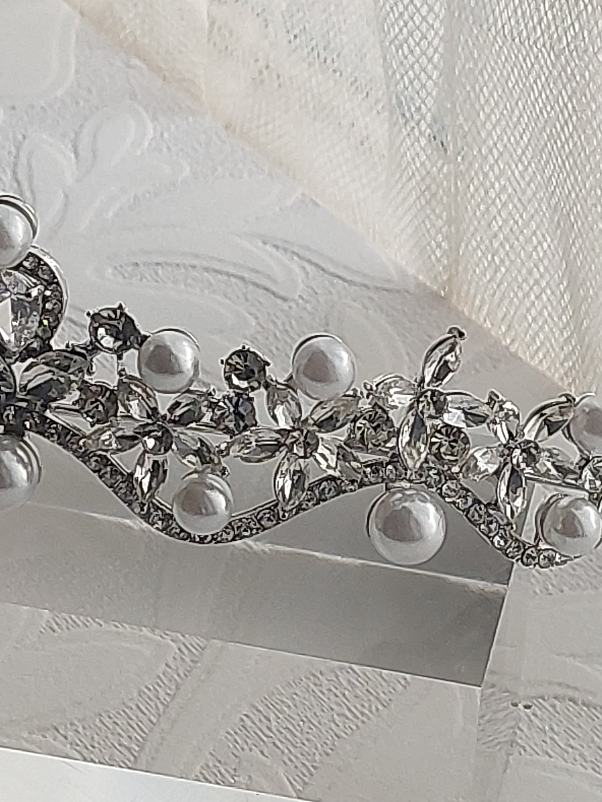 Curved Victorian Inspired Rhinestone Tiara