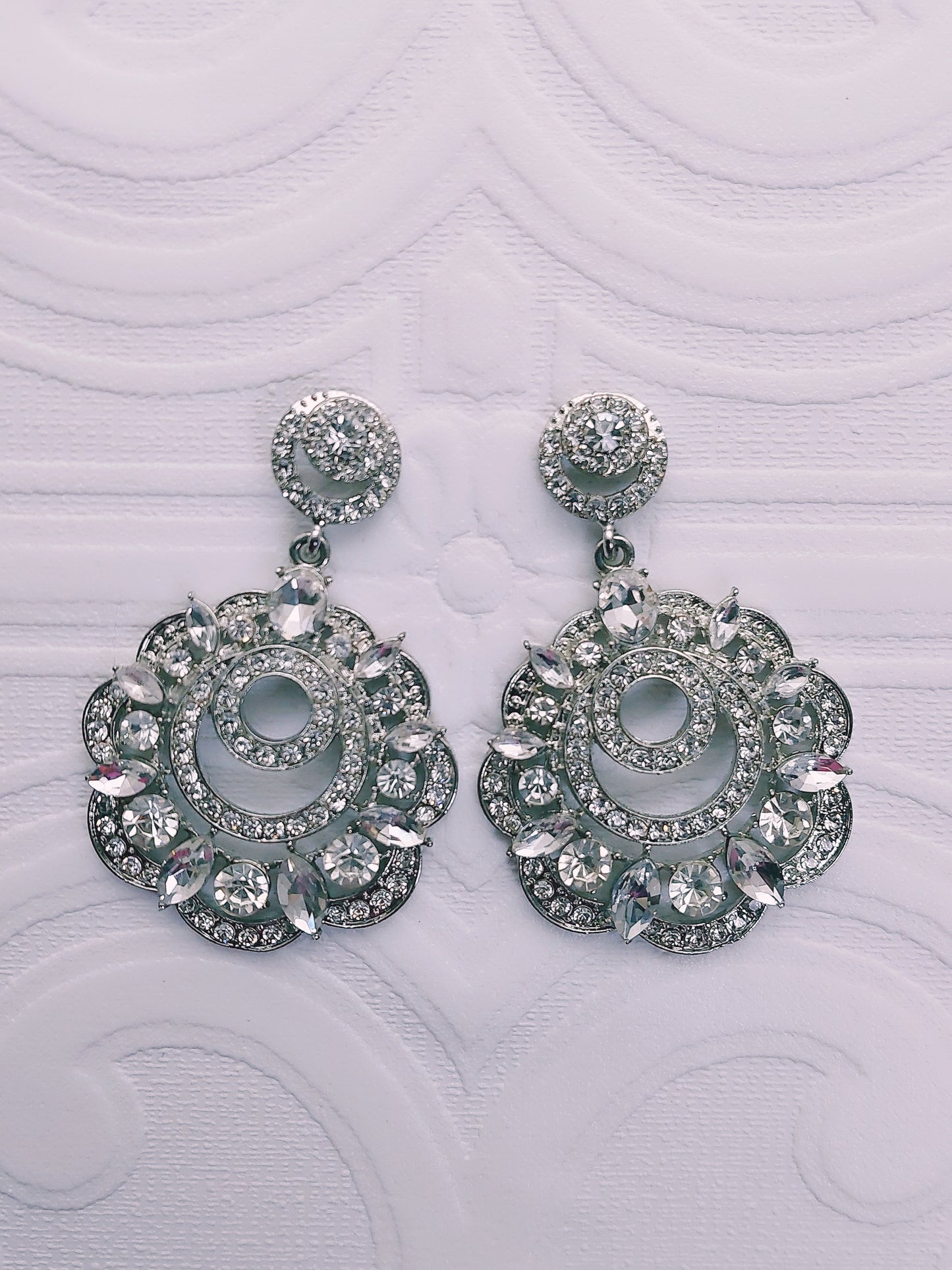 Crystal Round Baroque Earrings