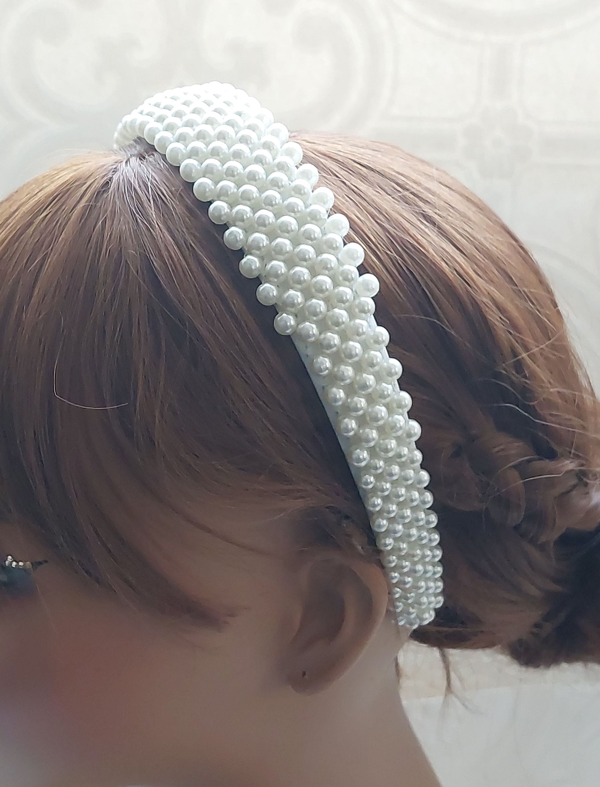 Flat Ivory Pearl Headband