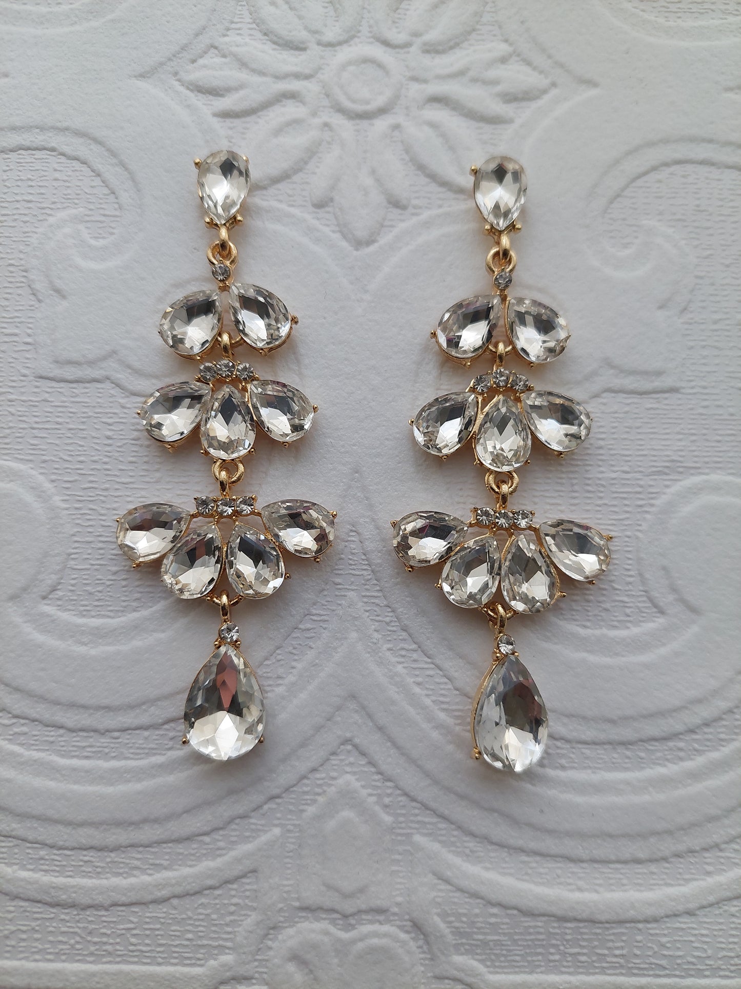 Gold Crystal Chandelier Earrings