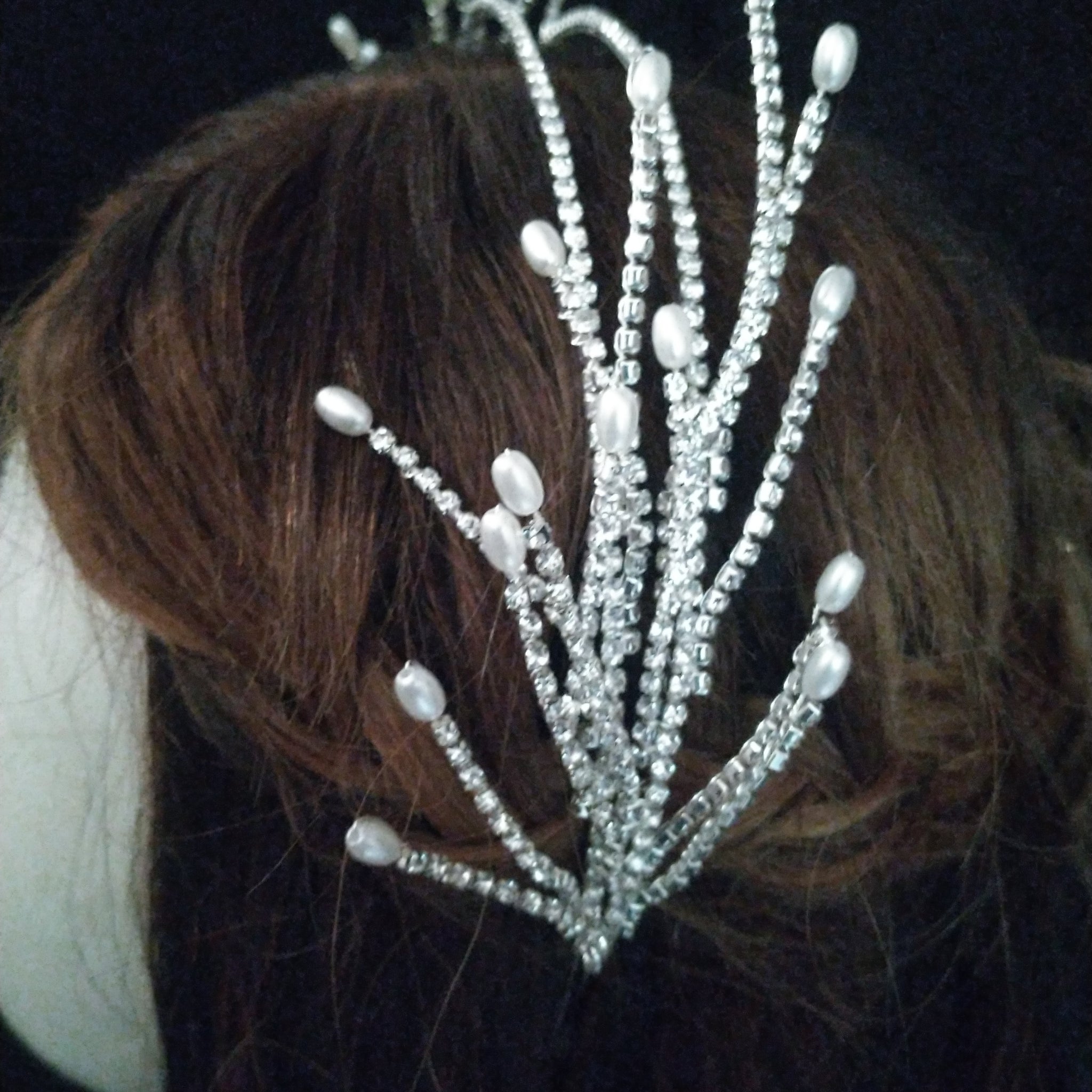 Pearl and Cubic Zirconia Headband