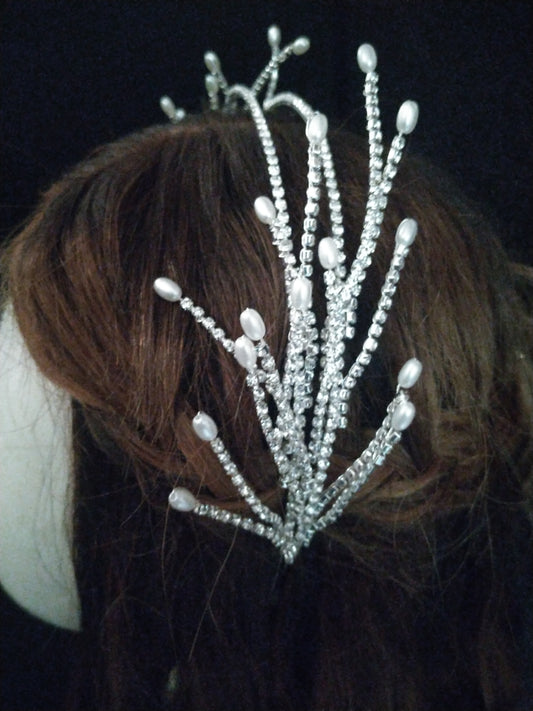 Pearl and Cubic Zirconia Headband
