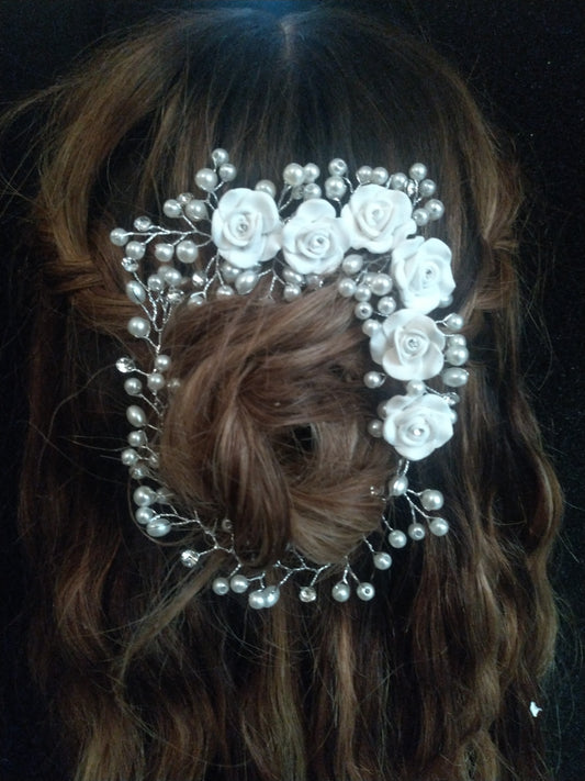 Floral Pearl Hair Comb