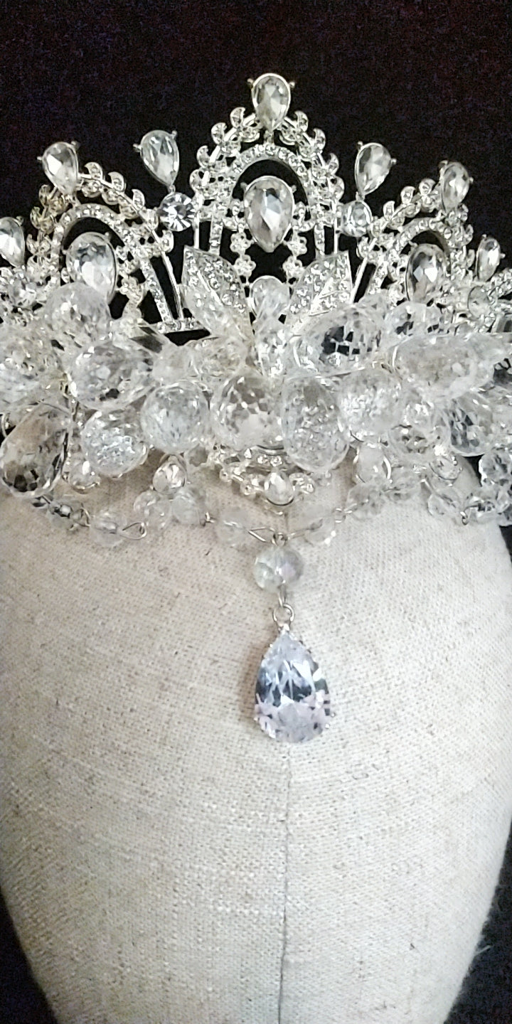 Large Waterdrop Beaded Crown