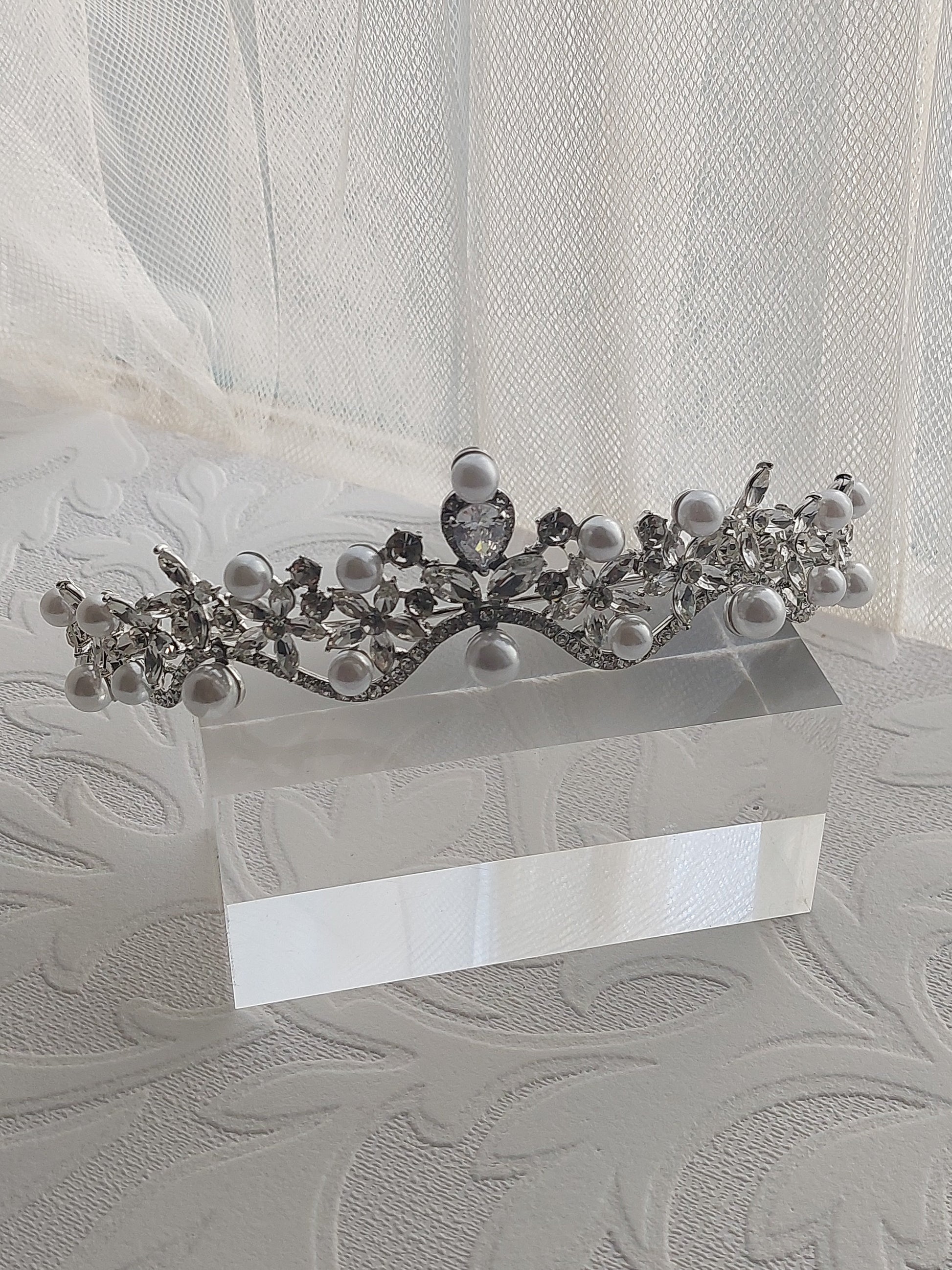 Curved Victorian Inspired Rhinestone Tiara