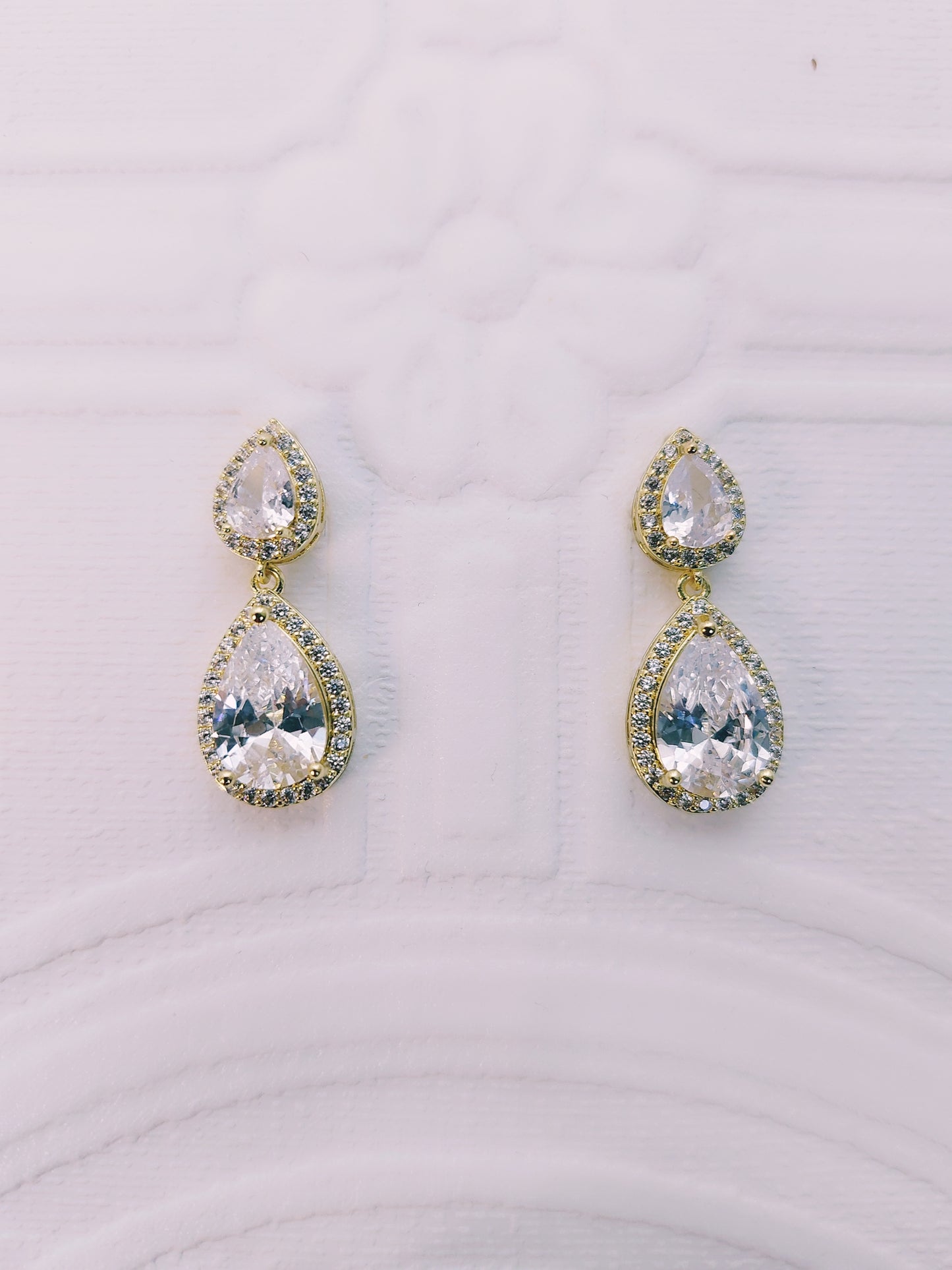 Gold Drop Teardrop Earrings