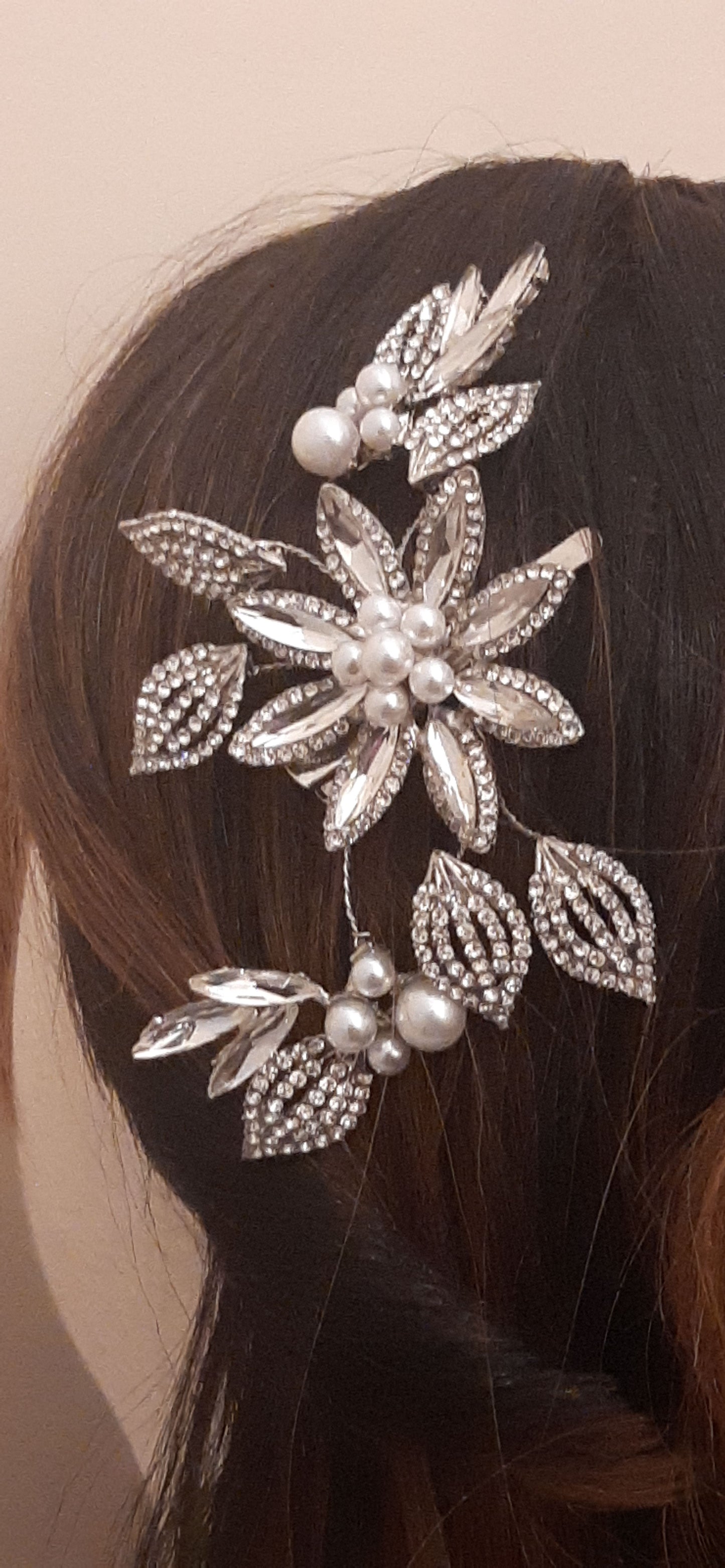 Rhinestone and Pearl Hair Slides Set of 3