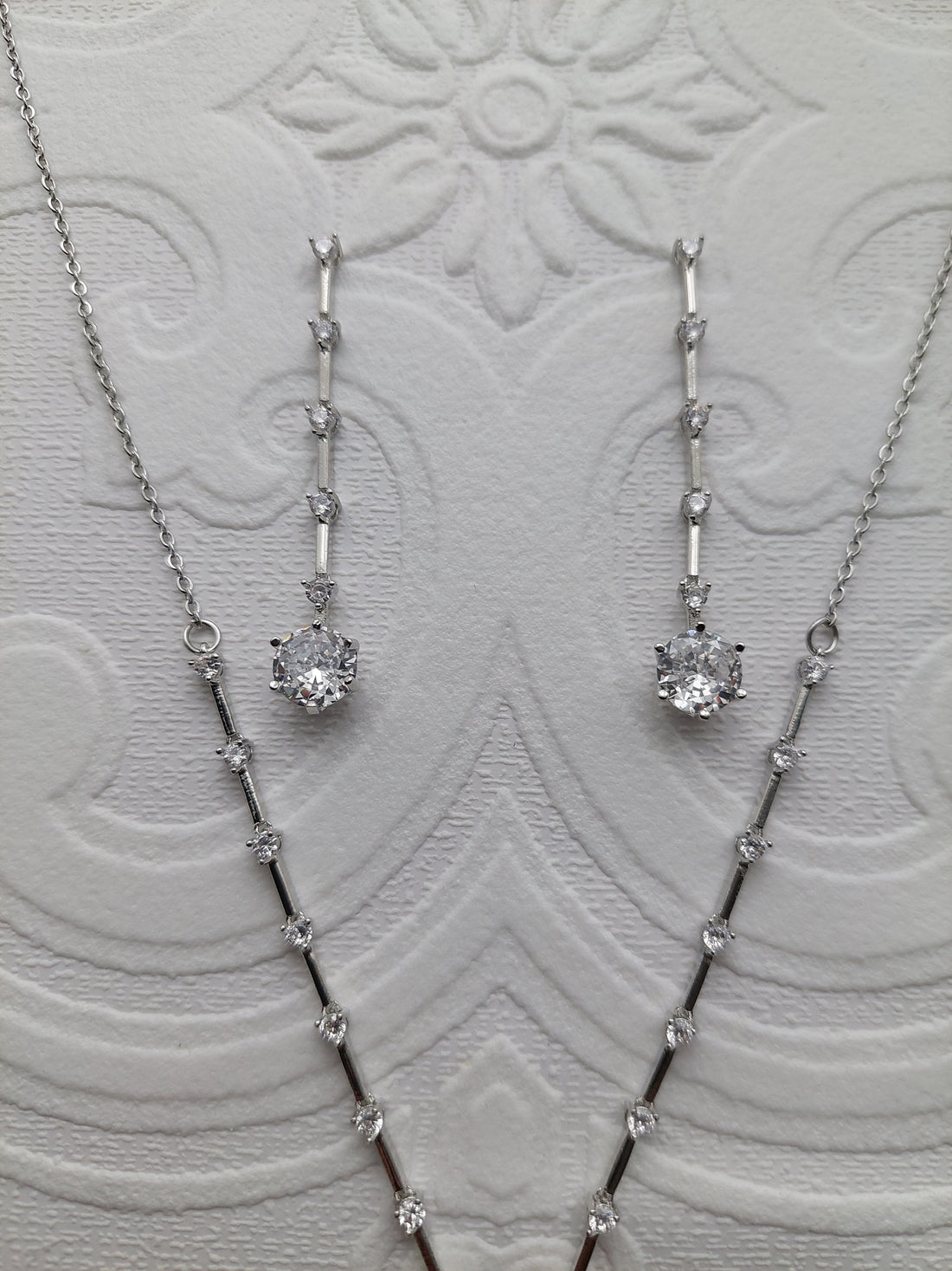 Crystal Drop Necklace Set