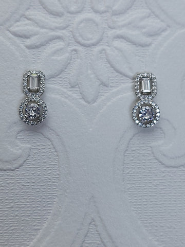 Rectangle Teardrop Crystal Earrings