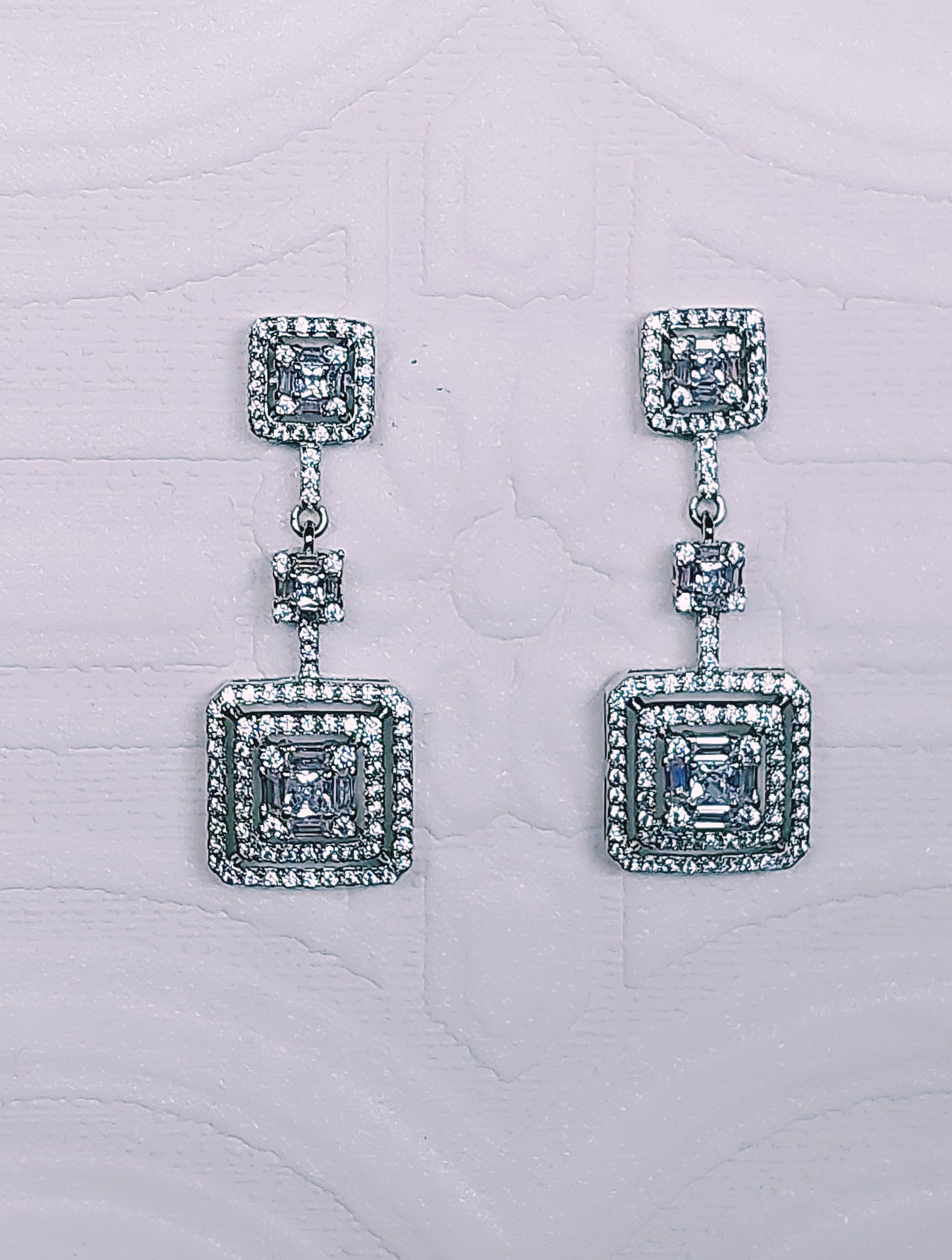 Double Square Drop Earrings