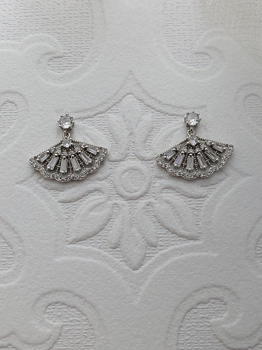 Crystal Fan Drop Earrings