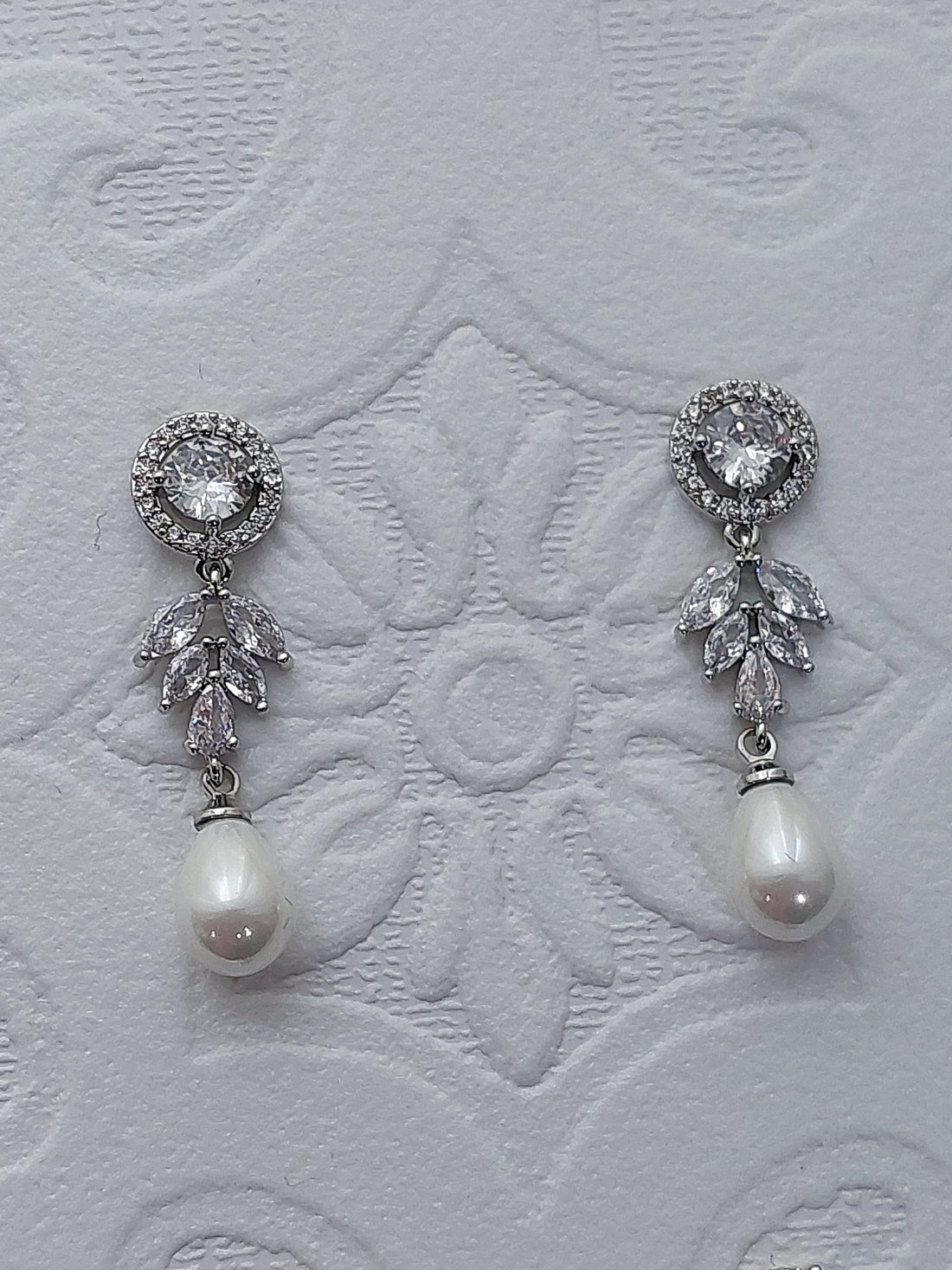 Crystal and Pearl Drop Earrings