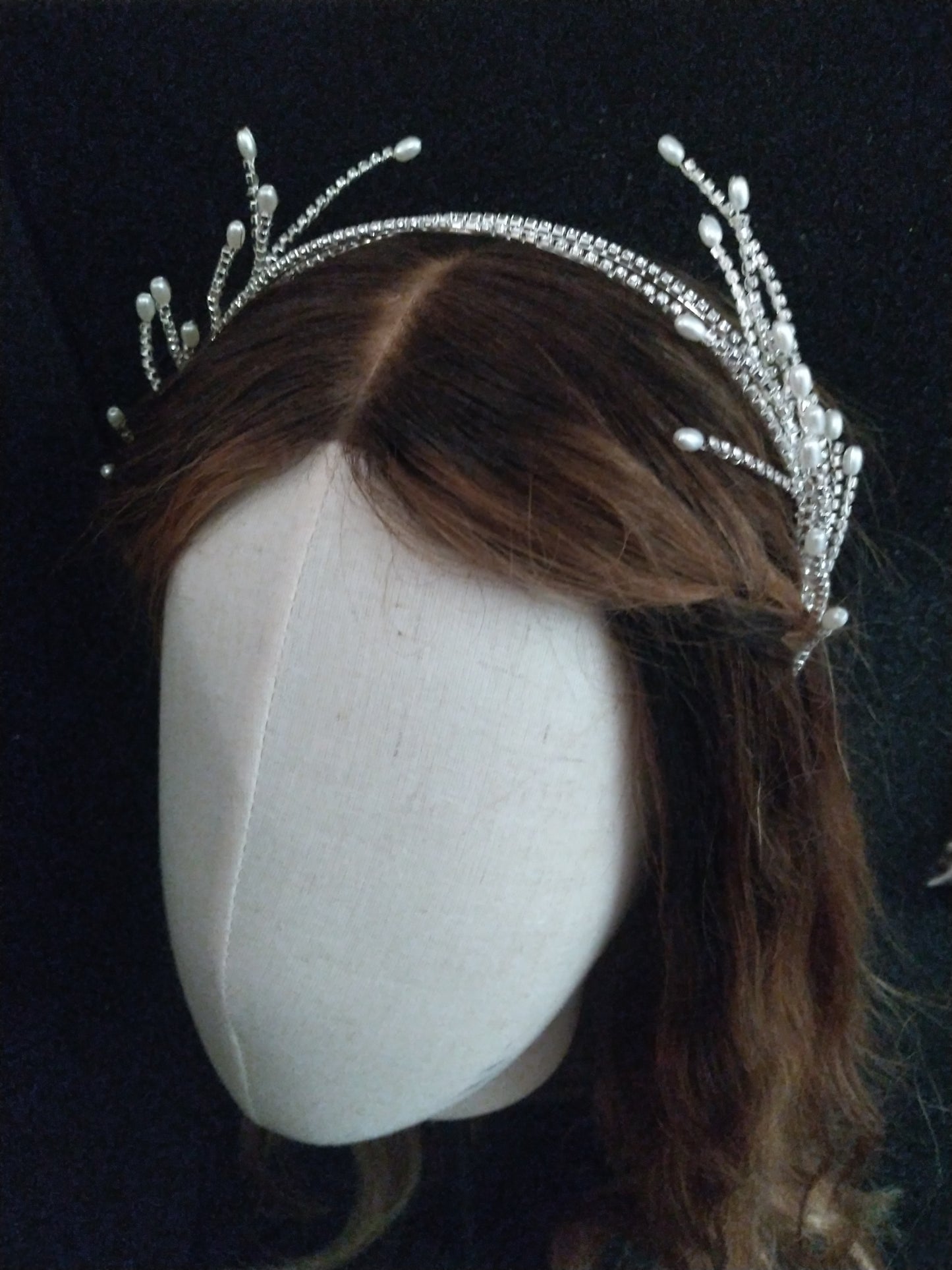 Pearl and Cubic Zirconia Headband