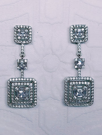 Double Square Drop Earrings