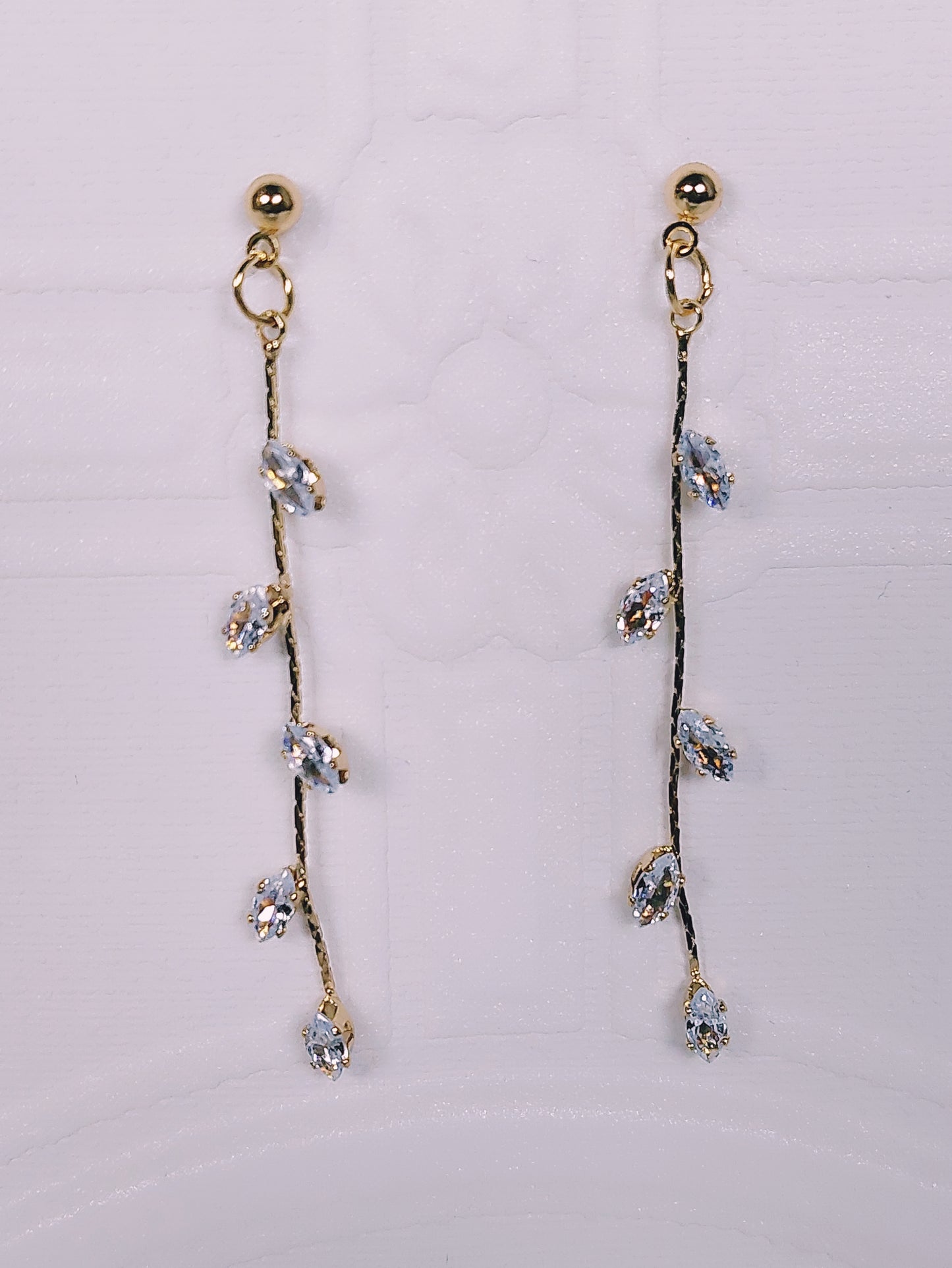 Gold Long Vine Drop Earrings