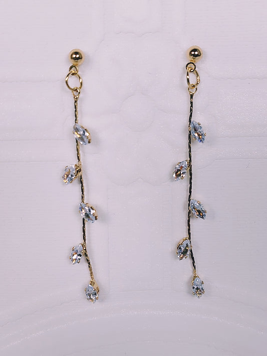 Gold Long Vine Drop Earrings