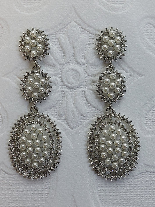 Large Mini Pearl Drop Earrings