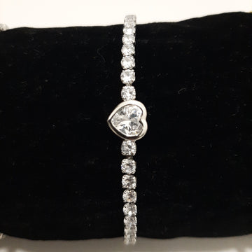 Timeless Silver Heart Drawstring Bracelet for Weddings and Events